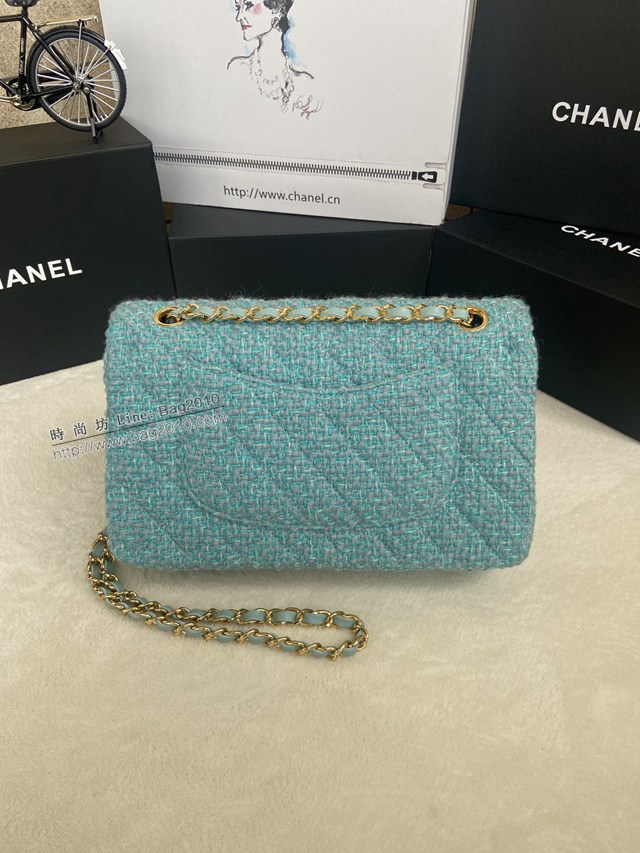 Chanel專櫃限量款Classic Flap Bag 01112布包 香奈兒CF單肩斜挎鏈條女包 djc4611